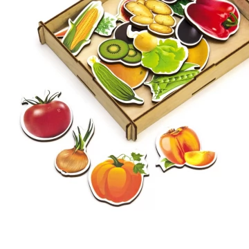 Набор WOODLAND Овощи, фрукты, ягоды (дер.коробка) 