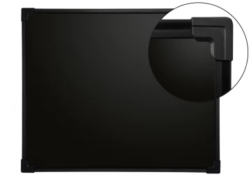 Черная магнитно-меловая горизонтальная мобильная поворотная доска 100х150 - в черном металлическом профиле