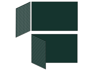 Разлинованная двухэлементная магнитно-меловая доска 100х225 - металлический профиль створка слева или справа
