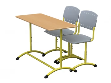 Комплект двухместный: парта регулируемая + два стула "Sigma" регулируемый гр.4-6, цветной пластик (цвет в ассортименте)
