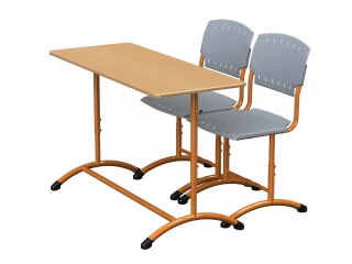 Комплект двухместный: парта регулируемая + два стула "Sigma" регулируемый гр.4-6, цветной пластик (цвет в ассортименте)