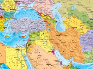 Настенная политическая карта Евразии 1,57*1,07 м