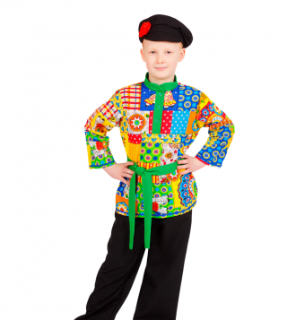 Карнавальный костюм детский "Егорка" (р-р 34; комплект: головной убор, сорочка, пояс, брюки)