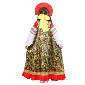 Русский народный костюм «Рябинушка», платье длинное, кокошник, бомбоны на шнурке