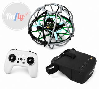 Футбольный дрон «Rufly m1 Сфера» в комплекте с пультом управления и FPV-шлемом