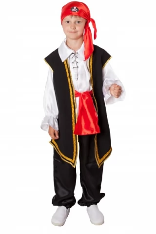 Пират 5 (мальчик): рубашка, штаны, жилет, бандана, кушак